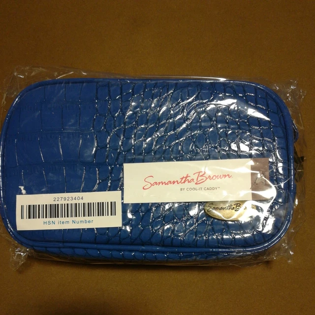 New Samantha Brown Make Up Kit Travel  BLUE Croc print Free Shipping