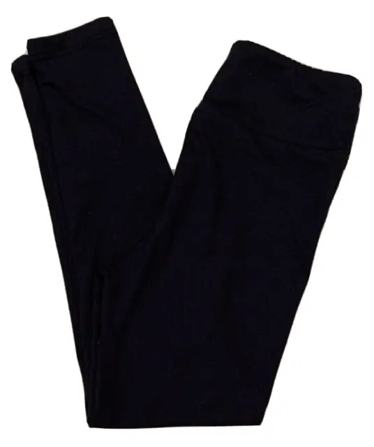 S/M Kids LuLaRoe Leggings Versatile Solid Charcoal Black Fits Kids 2 - 6 NWT
