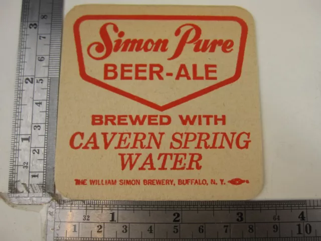 Vintage William Simon Pure Beer-Ale Cavern Spring Water Coaster Beer Mat   BIS