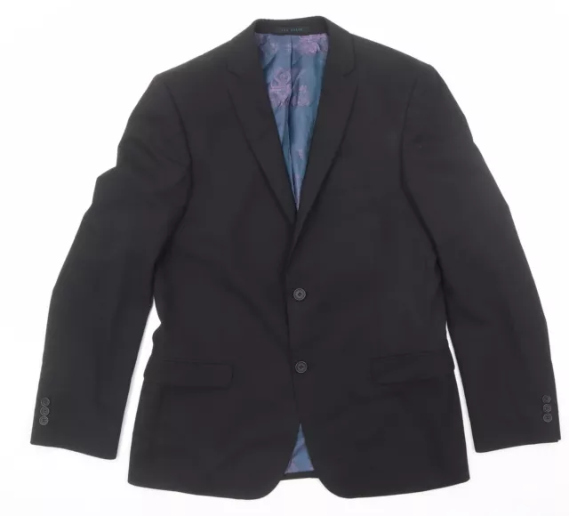 Ted Baker Mens Black Wool Jacket Suit Jacket Size 40 Regular