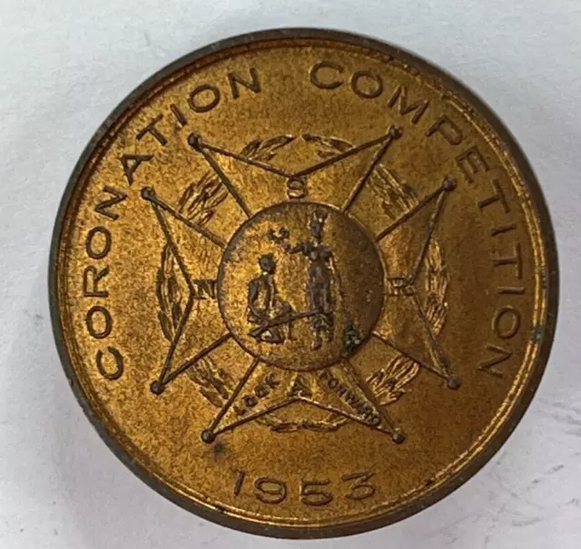 1953 National Small-bore Rifle Assoc Queen Elizabeth II Coronation medal 32 mm