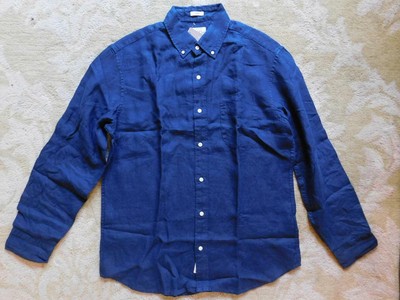 JCrew $89.50 Slim Baird McNutt Irish linen shirt Mens XXL Navy K7899