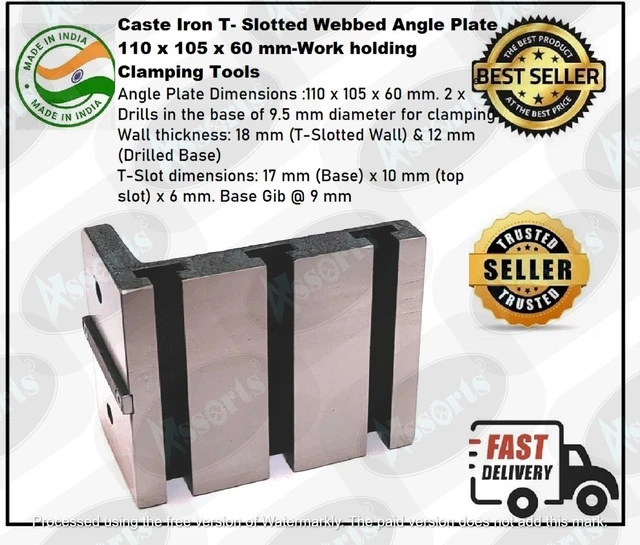 T- Slotted Webbed Angle Plate 110 x 105 x 60 mm-Work holding clamping Tools