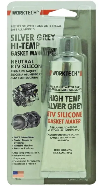 WorkTech Premium RTV Silicone 600°F Hi-Temp Gasket Maker 85g Water/Oil Resistant