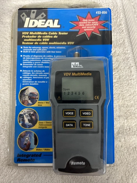 IDEAL 33-856 VDV Multimedia Cable Tester. Coax,phone and Data.