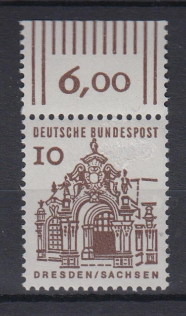 Bund 454 mit Oberrand Deutsche Bauwerke klein 10 Pf postfrisch