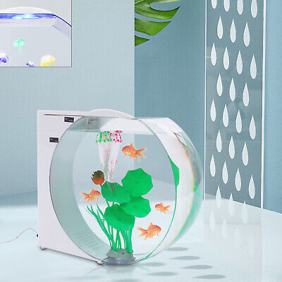 Modern 2.6 Gallon Fish Tank Aquarium Starter Kit w/10 Colors LED Lighting Marine