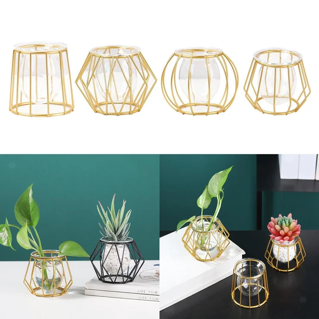 Décor À La Maison Vase À Fleurs Pot De Plantes En Métal Géométrique 3D