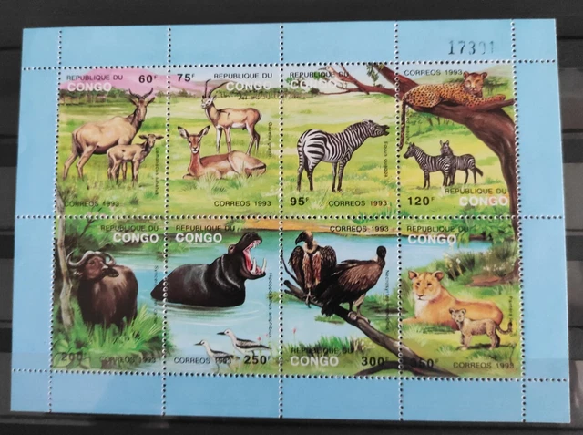 Timbre Stamp Big Bloc .. Congo Y&T#58 Faune Animal Neuf**/Mnh-Mint 1993 ~E84