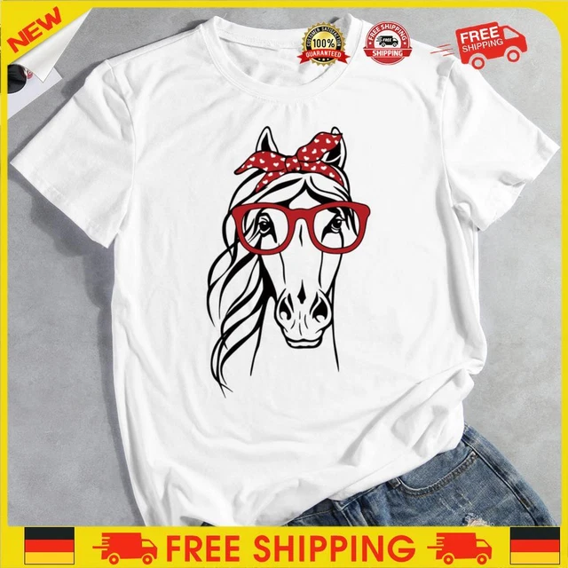 ❥ T-shirt cavallo animale da fattoria t-shirt bianco-S