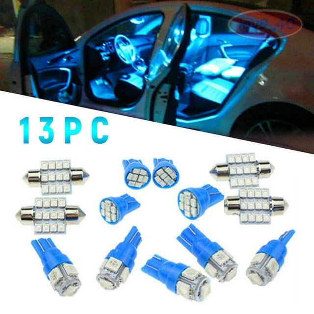 13x Super Blue LED Lights Interior Package Kit For Dome License Plate Lamp Bulbb