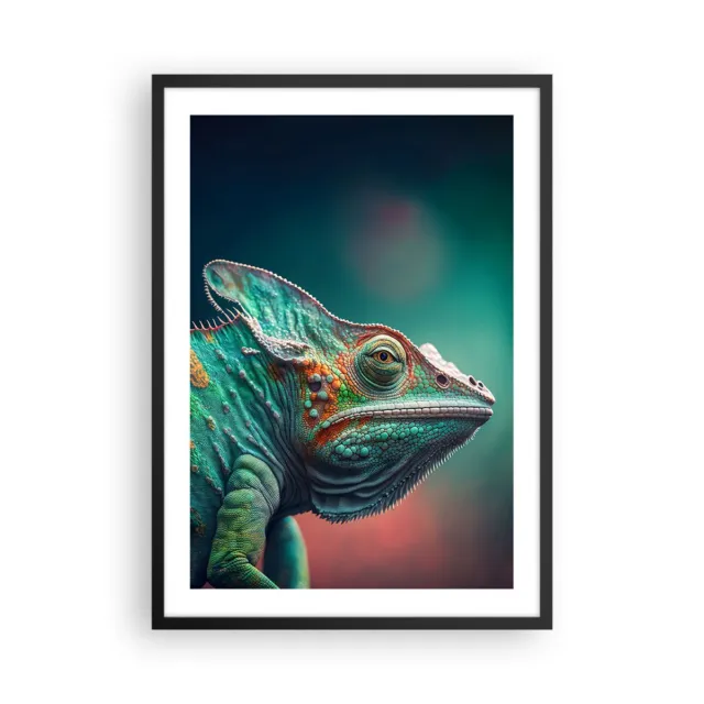 Affiche Poster 50x70cm Tableaux Image Photo Cam�l�on Animaux Reptile Wall Art
