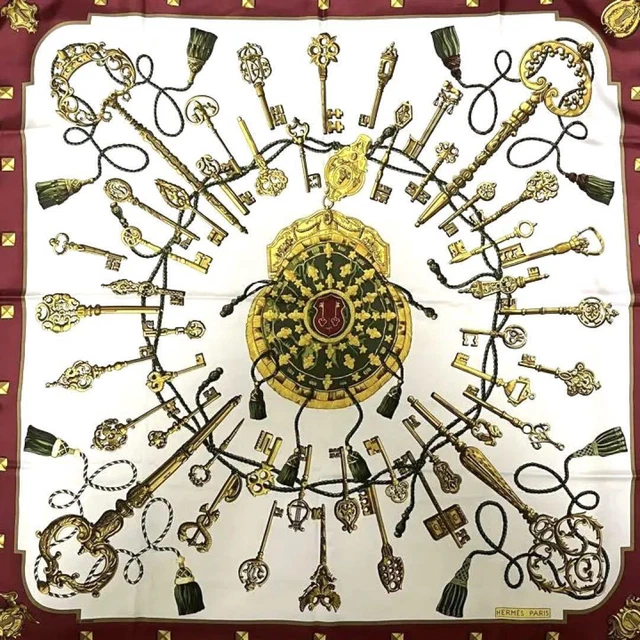 Hermes Carre 90 LES CLES THE KEYS RARE key pattern