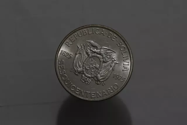 🧭 🇧🇴 Bolivia 500 Pesos Bolivianos 1825-1975 Silver High Grade B58 #Z8059