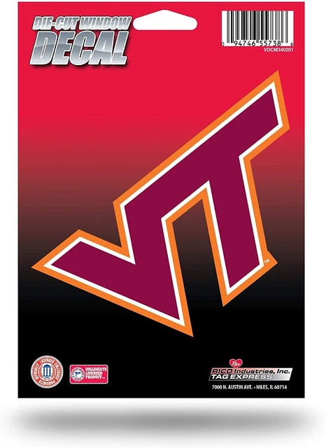 Virginia Tech University Hokies Die Cut Decal Sticker 5 Inch Flat Vinyl