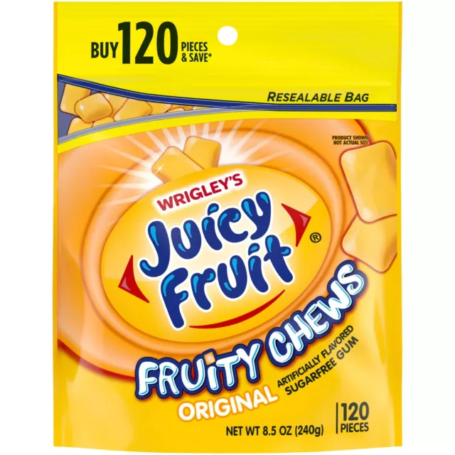 Juicy Fruit Chewing Gum, Value Pack - 120 ct Bulk Gum Bag Free Shipping