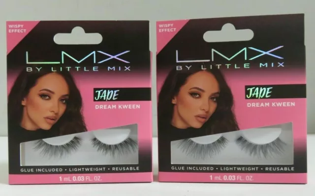 2 X Little Mix Jade Lmx Dream Kween Wispy Effekt Augenwimpern Wiederverwendbar & Kleber Neu