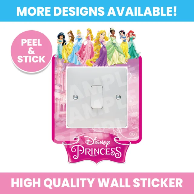 Disney Princess Light Switch Surround Wall Sticker Decal Kids Bedroom