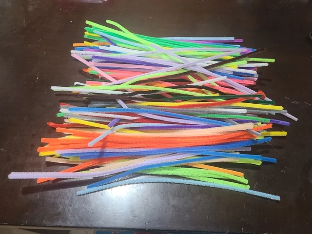 Lote mixto vintage de 12" de 180 limpiadores de tuberías para artesanía, variedad de colores