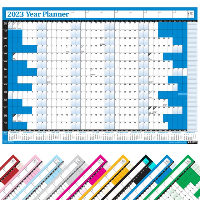2024 YEARLY PLANNER Annual Wall Chart Year Planner with FREE 200