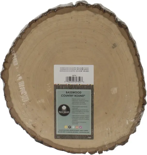 Basswood Country Round, Thick for Woodburning, Home Décor and Rus