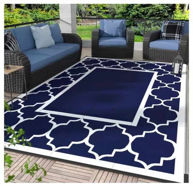 GENIMO Large Outdoor Rugs 9x18, Waterproof Camping Rug, for Patio
