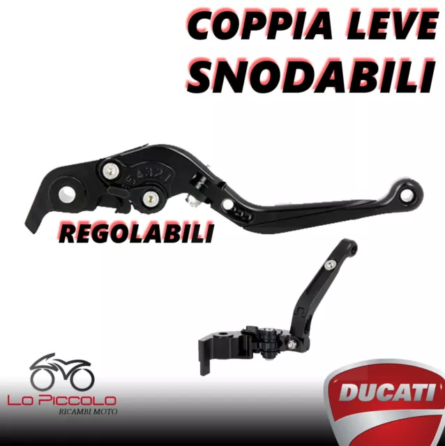 Coppia Leve Anti-Rottura Cnc Regolabili Nere Ducati Multistrada 1000 Ds 2004