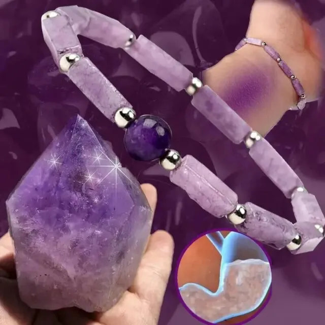 Amatista Mujeres Hombres Pulsera Piedra Energía Moda Joyería Curación Púrpura Regalo Nuevo