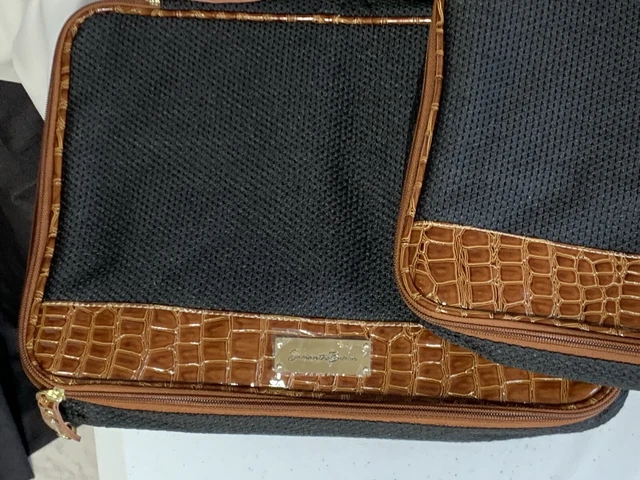 Samantha Brown Faux Croco Embossed 22" Spinner Wheeled Upright Luggage Lot 3
