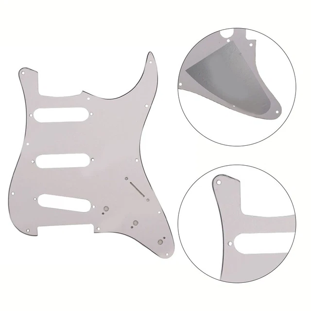 Plaque Arrière Pickguard HSS + Tremolo Pour Guitare Pacifica - Argenté Miroir - Modèles 112 Et 012