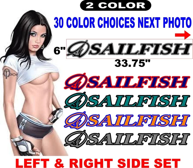 SAILFISH BOAT DECAL BOATS DECALS 30 COLOR OPTIONS message me for other sizes