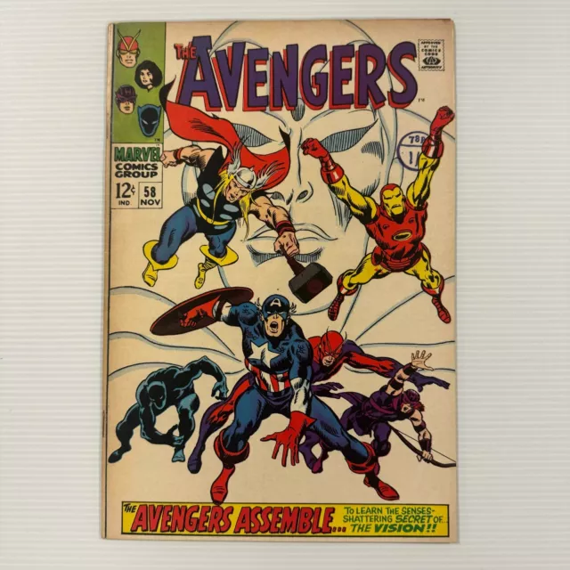 Avengers #58 1968 FN Cent Copy Pence Stamp