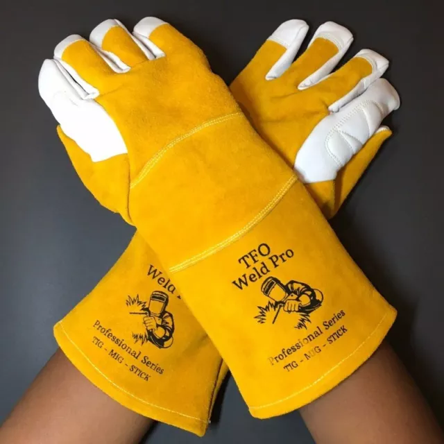 Premium Long MIG Welding Gloves !!! plasma cutting protection CigWeld TIG Helmet