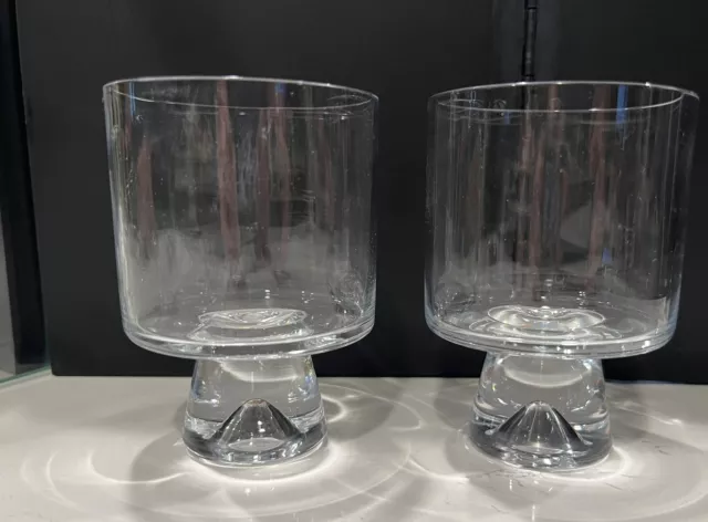TOM DIXON Low Ball Tank Whiskey Glasses Set of 2  CLEAR Mid Century Modern
