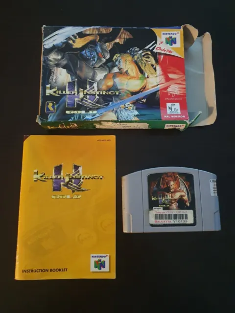 Killer Instinct Gold Nintendo 64 N64 PAL Box, Manual, Game