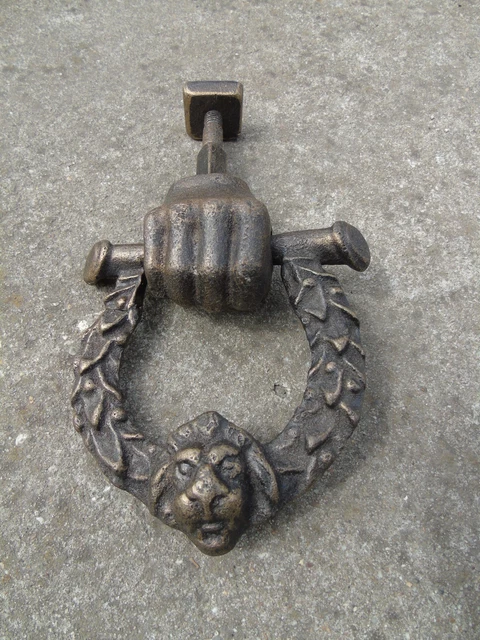 heurtoir , frappe porte en fonte patinée bronze,sonnette , nouveau !!!