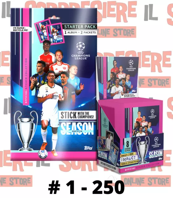 Topps Uefa Champions League 2023-24 2024 Figurine Stickers A Scelta # 1 - 250