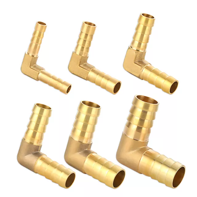 Brass Elbow L Angle Hose Joiner Barbed Connector Air Fuel Water Pipe Gas Tubing