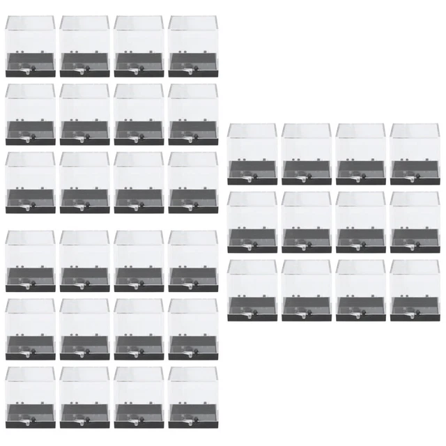 36 piezas mini caja de almacenamiento mineral estándar caja de exhibición bolas de plástico muestra