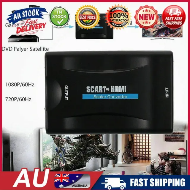 1080P SCART to HDMI Video Audio Upscale Converter HD Receiver TV with Adapter OZ