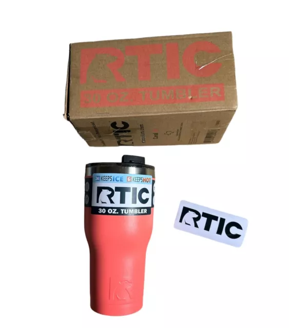 RTIC 30 oz Insulated Tumbler Stainless Steel Travel Mug W/ Lid Coral