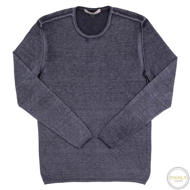 John Varvatos Artisan Grey Silk Cashmere Washed Ombre Crew Neck Sweater M John Varvatos Artisan Grey Silk Cashmere Washed Ombre Crew Neck Sweater M