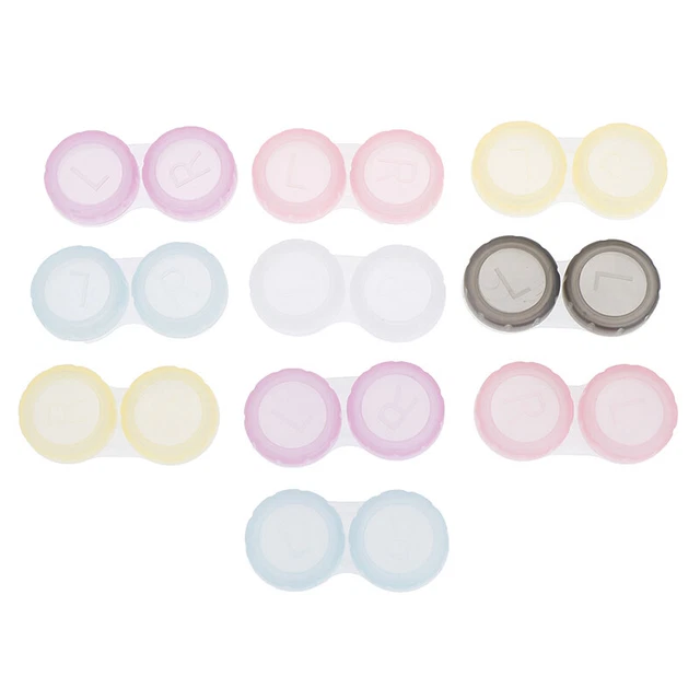 2/10 pz scatola lenti plastica ammollo custodia portatile contatto da viaggio H^DS LM❤