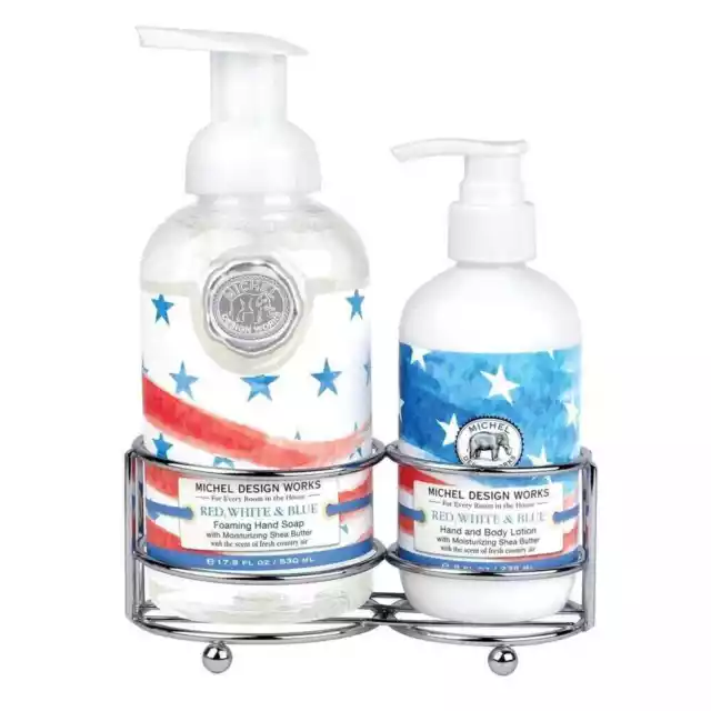 NWT Michel Design Works Hand Care Kitchen Caddy - Red White and Blue