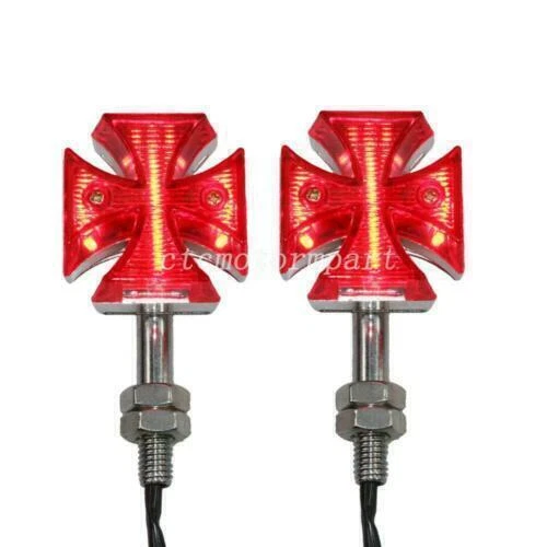 Motorcycle Cross Turn Signals Light LED For Harley Bobber Chopper Cafe Racer
