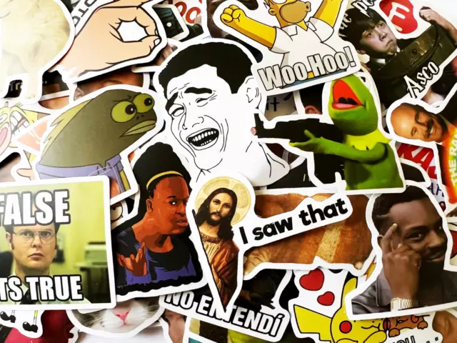 10-100 Throwback Memes and Funny References Sticker Pack Waterbottle Laptop