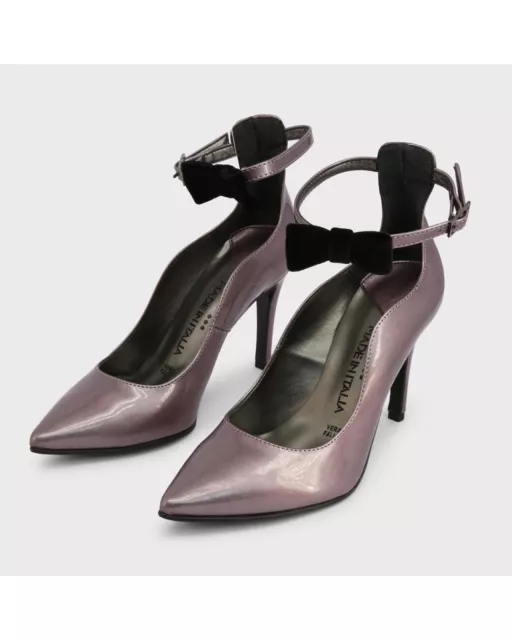 Made in Italia Adjustable Ankle Strap Patent Pumps  -  Heels  - Violet