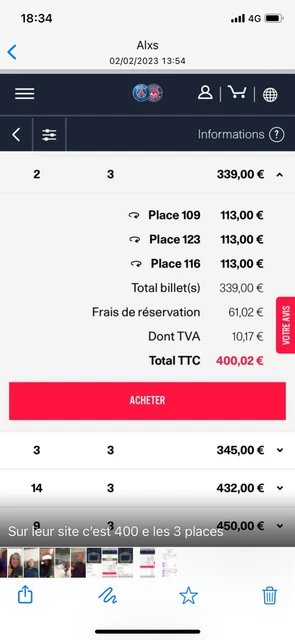 1 Place PSG TOULOUSE Tribune Auteuil