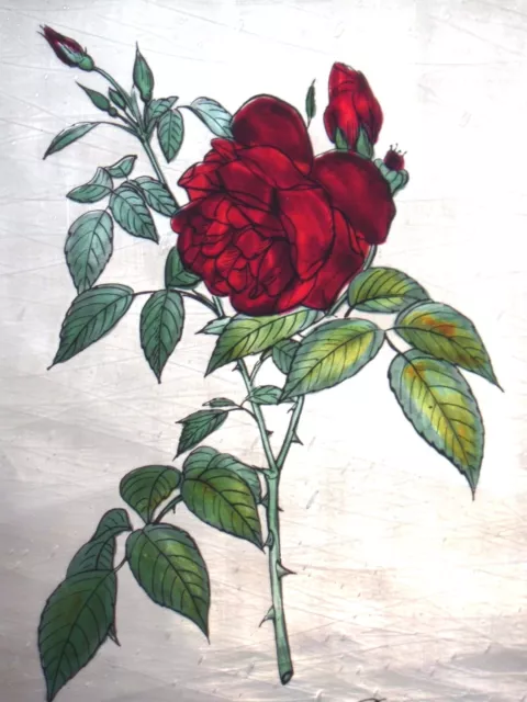 Bleiverglasung Bernhardt Fensterbild traditionelle Glasmalerei  "Rose Indica"