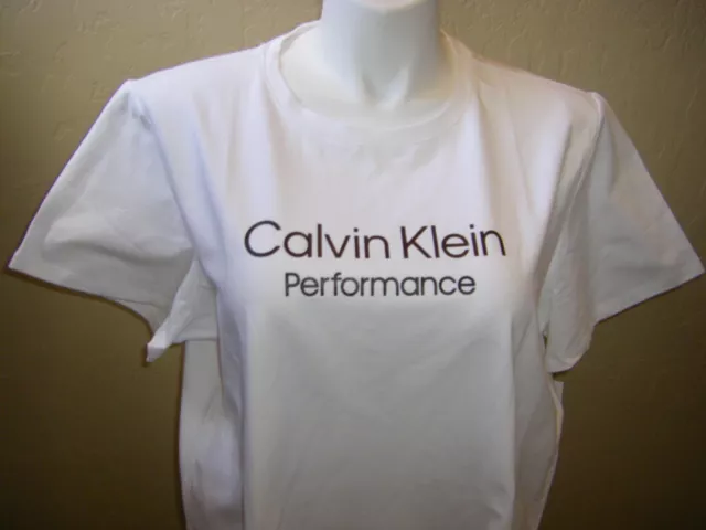 Calvin Klein White Tee Shirt Ck Performance Logo Women's Plus Size 2X New